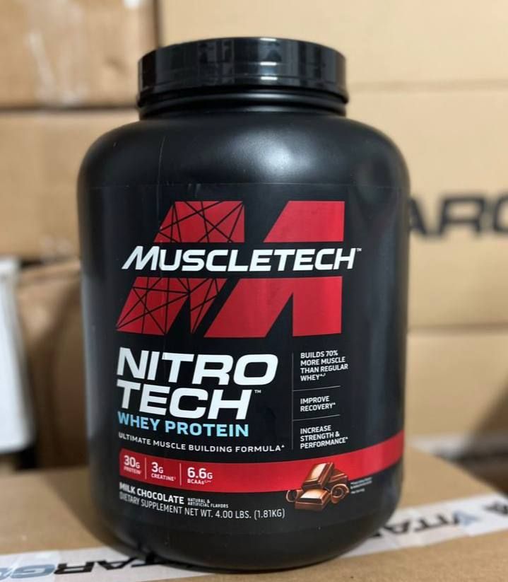 مکمل نیتروتک پروتئین وی ماسل تک 1.81کیلوگرم ا MuscleTech Nitro-Tech Whey Protein, 1.81kg (4lbs)